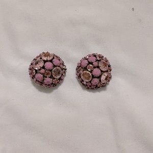 Pink vintage clip on earrings